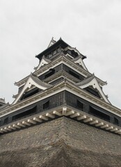 Fototapeta na wymiar Kumamoto castle after rainy at Japan