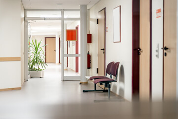 empty waiting room in a clinic or hospital