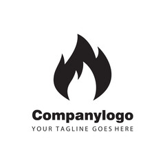 simple black fire for logo company design