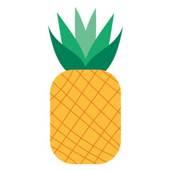 Pineapple, great design for any purposes. Flat Vector design. Color vector illustration in cartoon style. Healthy eating. Sweet food.