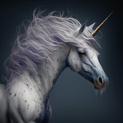 Naklejka na ściany i meble beautiful unicorn, from side, fantasy