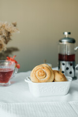 Breakfast in a minimalist style, photo in the style of 