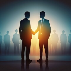 2 Businessmen shaking hands..