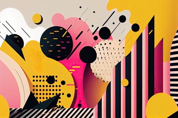 Abstract background illustration is a unique and mesmerizing creation. A brilliant blend of colors and shapes that creates an unforgettable visual experience, generative ai