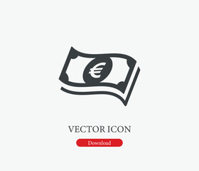 Euro vector icon. Editable stroke. Symbol in Line Art Style for Design, Presentation, Website or Mobile Apps Elements, Logo.  Euro symbol illustration. Pixel vector graphics - Vector