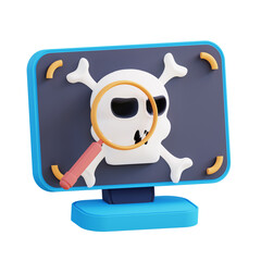 3d illustration of cyber crime analysis
