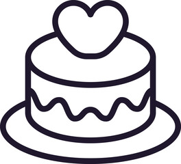 Cake concept. Modern outline high quality illustration for banners, flyers and web sites. Editable stroke in trendy flat style. Line icon of cake