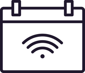 Single line icon of calendar on isolated white background. High quality editable stroke for mobile apps, web design, websites, online shops etc.