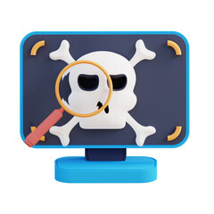 3d illustration of cyber crime analysis
