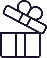 Single line icon of gift High quality vector illustration for design, web sites, internet shops, online books etc. Editable stroke in trendy flat style isolated on white background