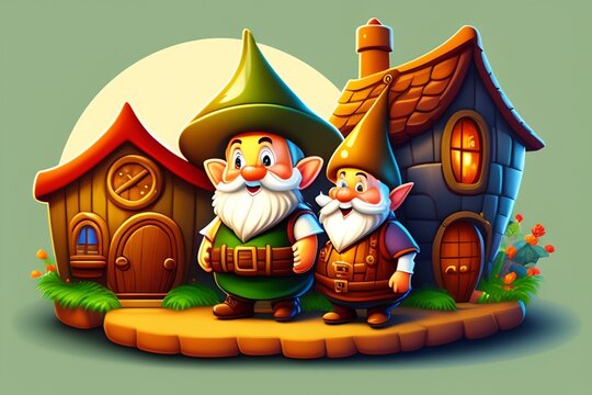 gnomes fantasy illustration generative AI