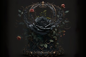 Fototapeta premium A Beautiful Black Rose Design