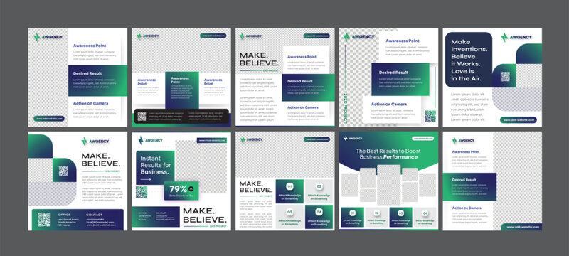 StarterPack Gradients Templates for Quicker Promotion Needs - Modern lights designs for Flyer, Social Media Post Feed & Story	