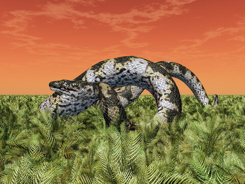 Prähistorische Riesenschlange Titanoboa