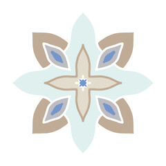 Patterned azulejo floor tile. Abstract geometric background. Vector illustration. Mediterranean pattern. Portuguese floor tile azulejo design. Floor cement tiles