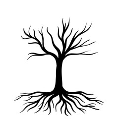 tree with roots vector eps