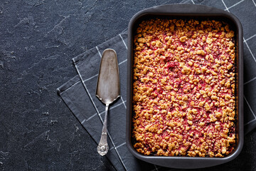 Raspberry Crumble Sheet Pan Pie, top view