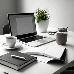 Productivity Boost: Modern and Inviting Office Workspace - obrazy, fototapety, plakaty