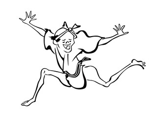 浮世絵　踊る男性　その5