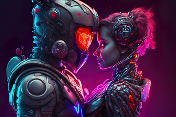 Love in Bloom: A Romantic Couple Captured in a Moment of Affection AI Generated