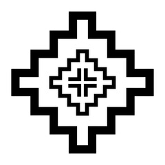 Obraz premium Geometric ethnic pattern art. American, Mexican style. Background Aztec tribal ornament. Design for fabric, clothing, textile, logo, symbol.