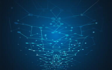 Wire line future digital network technology background.	