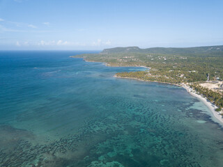 Tropical beach in the Dominican Republic caribbean sea