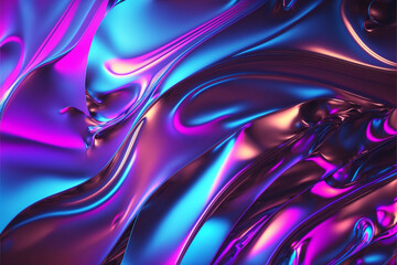 Neon  background  foil  with  purple  and  blue  light. Generative Ai