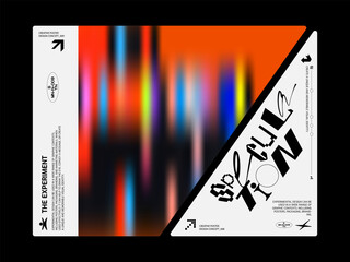 Abstract Geometric Vector Poster with Pattern, Transition Effect. Geometrical Composition