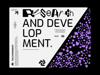 Poster template graphic design in Brutalism style. Vector cover