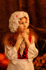 a girl in the image of Cinderella, shot in the studio in daylight