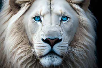 Fototapeta premium Majestic White Lion .AI