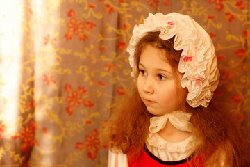 a girl in the image of Cinderella, shot in the studio in daylight