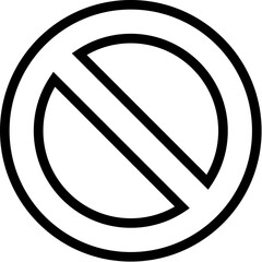 Prohibition Sign Isolated Line Icon. Editable stroke. Vector image that can be used in apps, adverts, shops, stores, banners