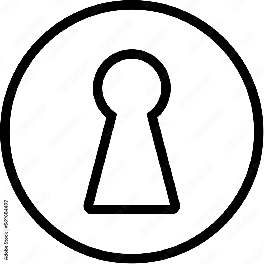 Poster keyhole isolated line isolated line icon. editable stroke. vector image that can be used in apps, ad