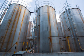 Stainless steel chemical tanks for a resin