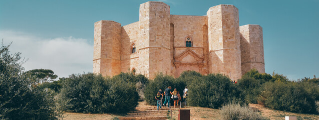 Castel del Monte is a 13th century fortress, Puglia Italy - obrazy, fototapety, plakaty