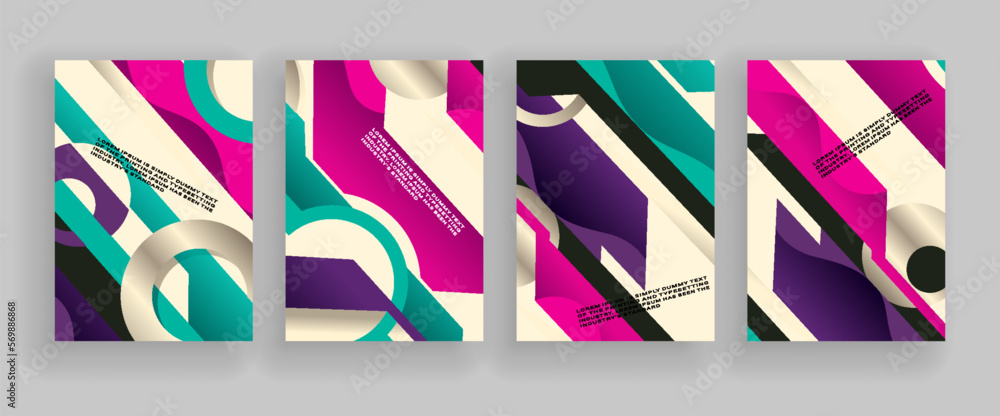 Poster minimal covers design. colorful gradient vector background. modern template design for web. future g