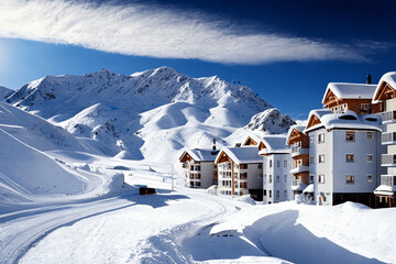 超リアルな雪の世界や雪国系イラスト背景イラスト(AI generated image)