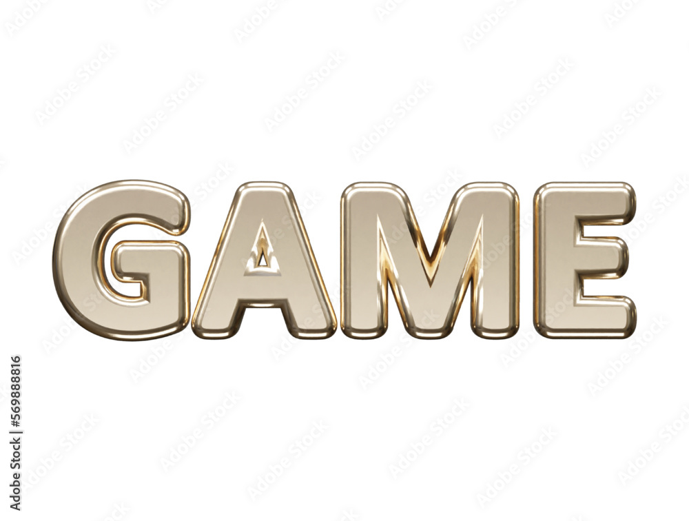 Poster game text effect vector illustration transparent element