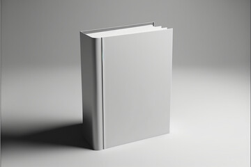 Photorealistic  Book  white  Mockup  on  light  grey  background. Generative Ai