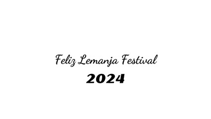 Feliz Lemanja Festival wish typography with transparent background