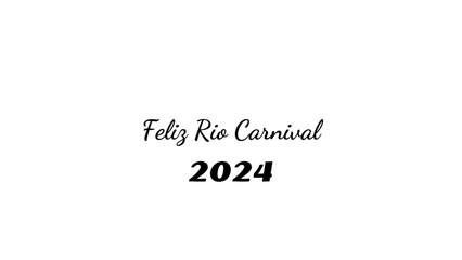 Obraz premium Feliz Rio Carnival wish typography with transparent background