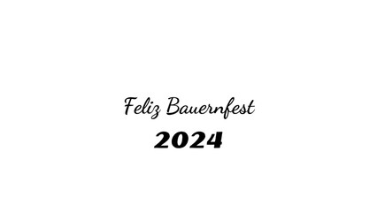 Feliz Bauernfest wish typography with transparent background