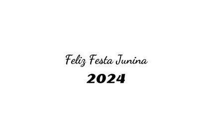 Feliz Festa Junina wish typography with transparent background