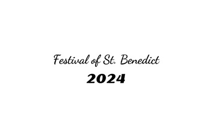 Obraz na płótnie Canvas Festival of St. Benedict wish typography with transparent background