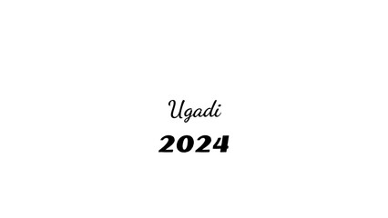 Ugadi wish typography with transparent background