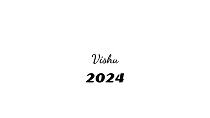 Vishu wish typography with transparent background