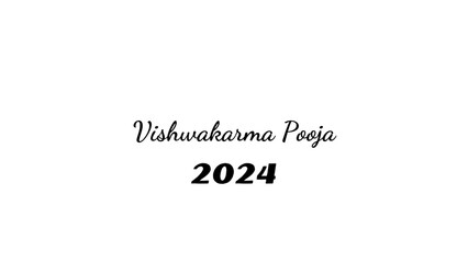 Fototapeta na wymiar Vishwakarma Pooja wish typography with transparent background