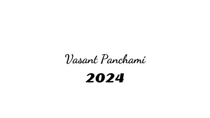 Vasant Panchami wish typography with transparent background